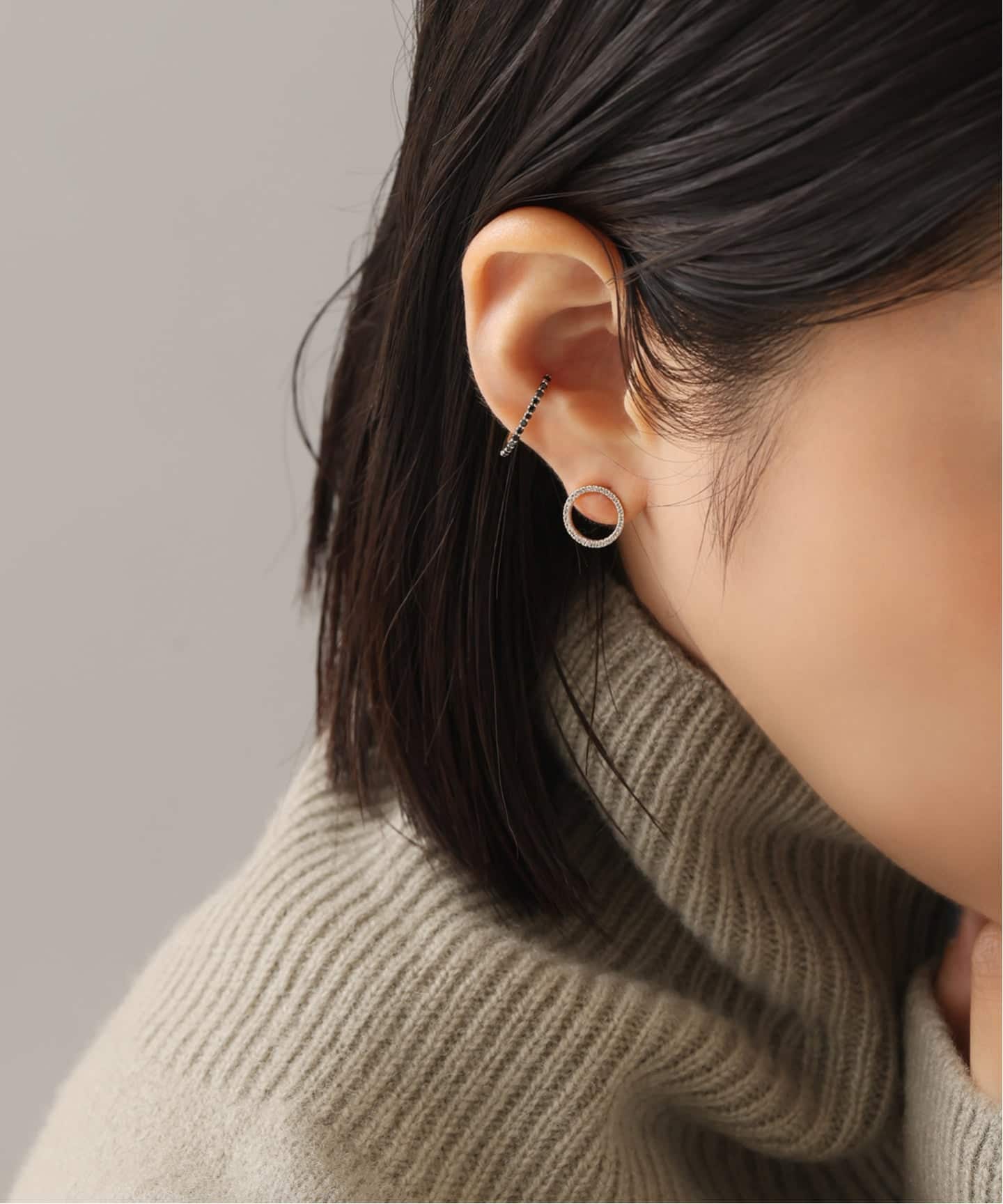 サークルダイヤピアス K10（両耳）（ピアス（両耳用））｜Lilas