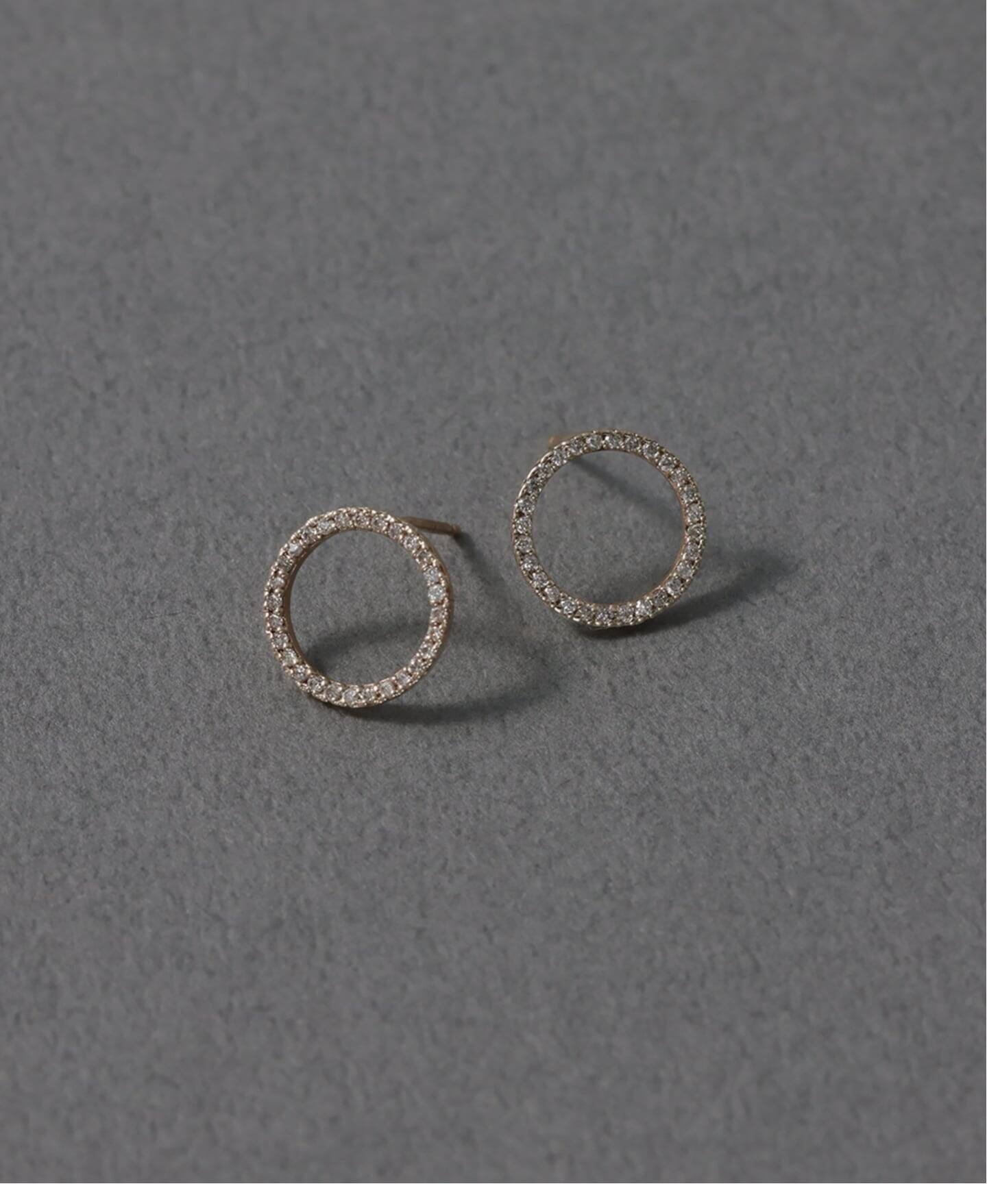サークルダイヤピアス K10（両耳）（ピアス（両耳用））｜Lilas