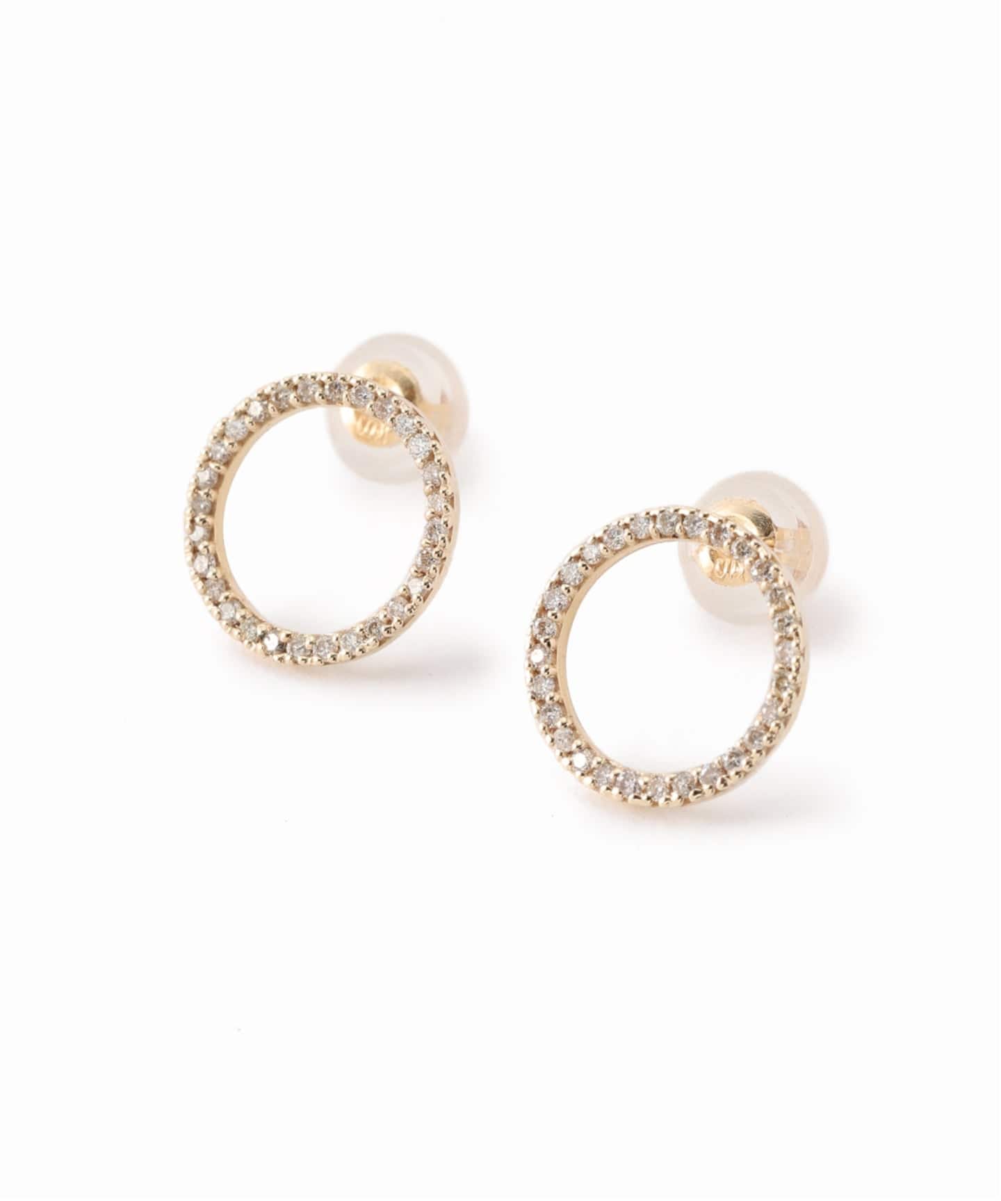 サークルダイヤピアス K10（両耳）（ピアス（両耳用））｜Lilas