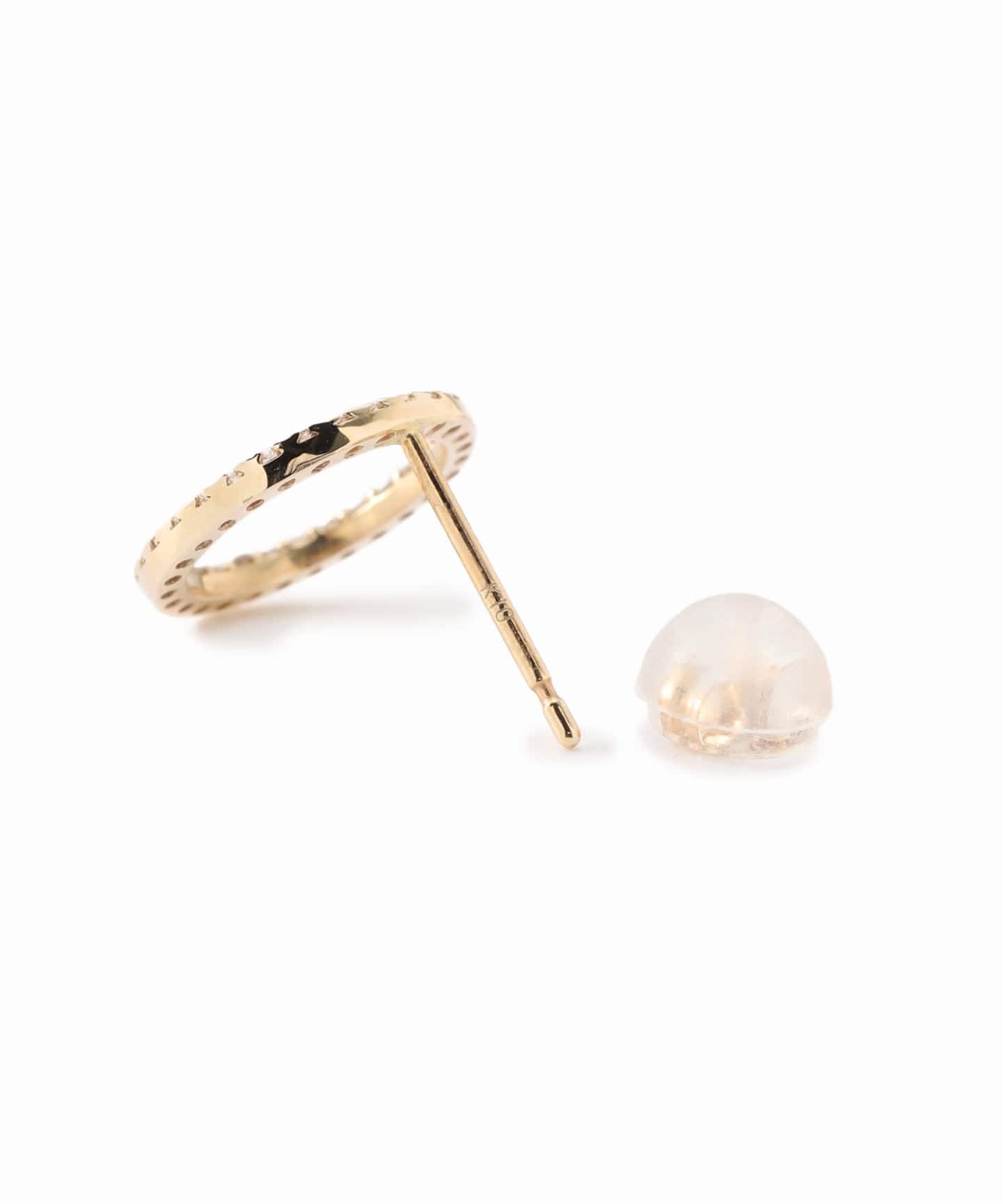 サークルダイヤピアス K10（両耳）（ピアス（両耳用））｜Lilas