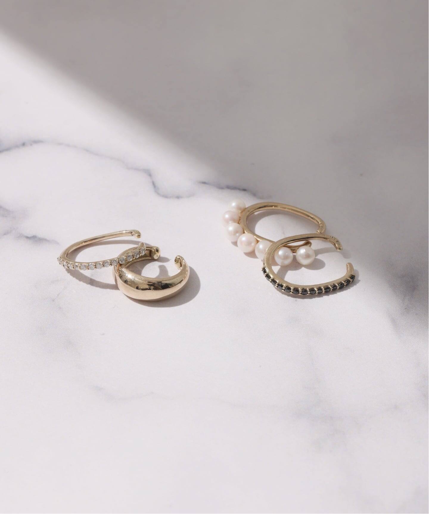 オーバルダイヤエタニティーイヤーカフ K10（片耳）（イヤーカフ