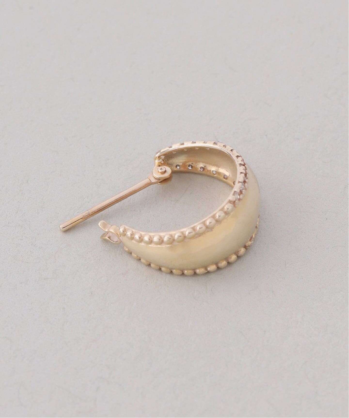 10th三日月サイドダイヤピアス K10（両耳）（ピアス（両耳用