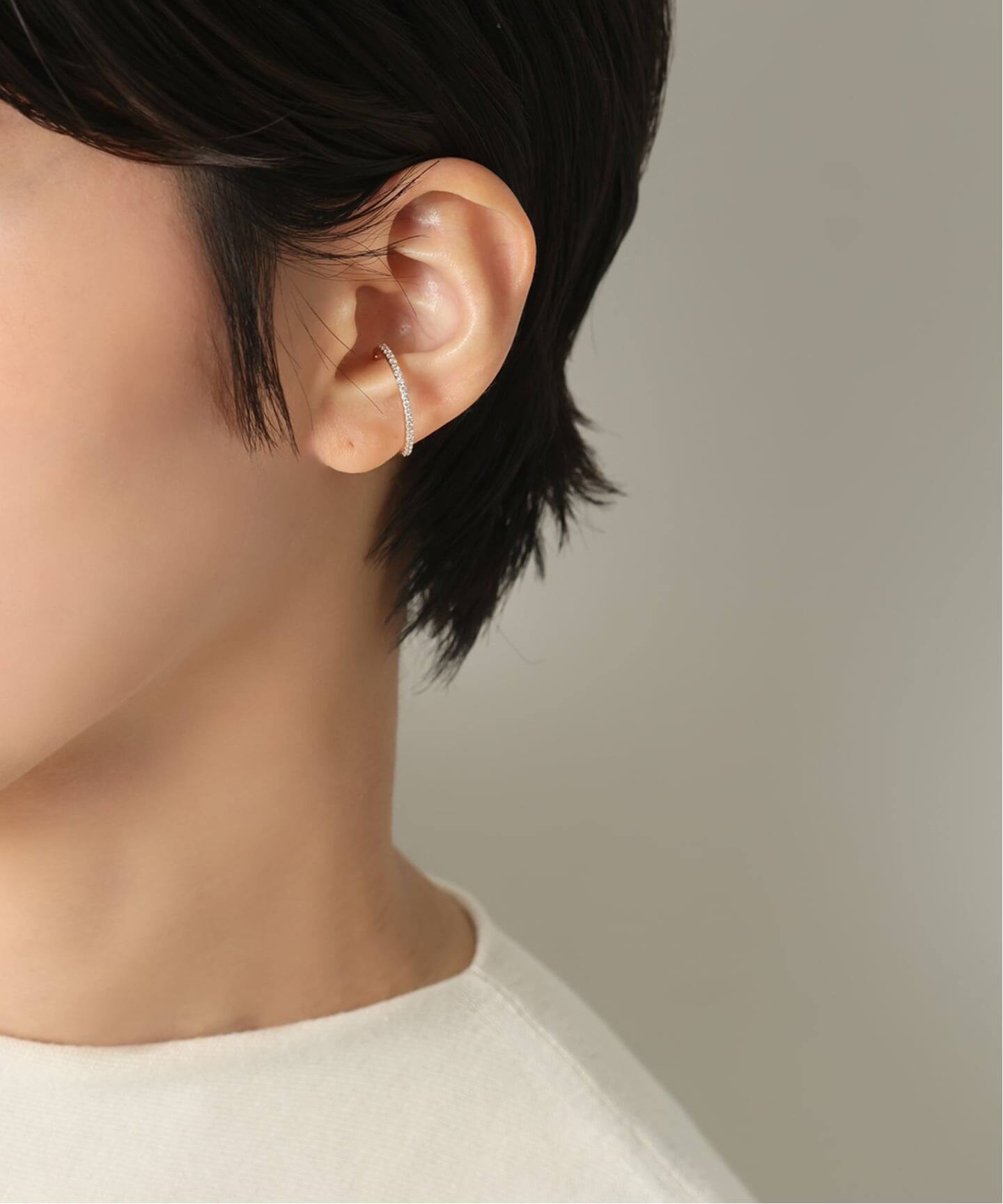 サークルダイヤイヤーカフ K10（片耳）（イヤーカフ）｜Lilas（リラ