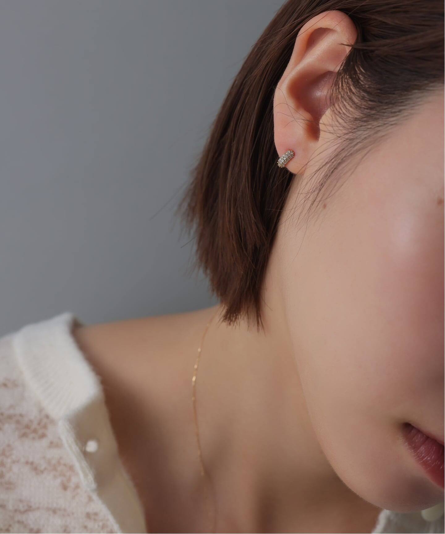 beansパヴェダイヤフープピアス K18（両耳）（ピアス（両耳用 