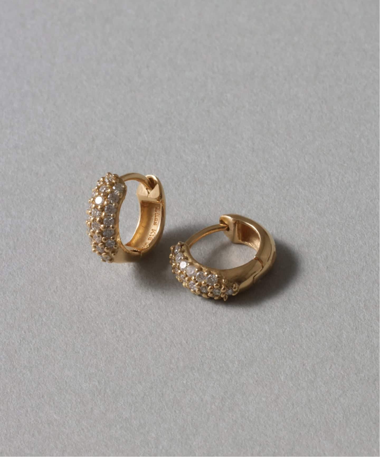 beansパヴェダイヤフープピアス K18（両耳）（ピアス（両耳用