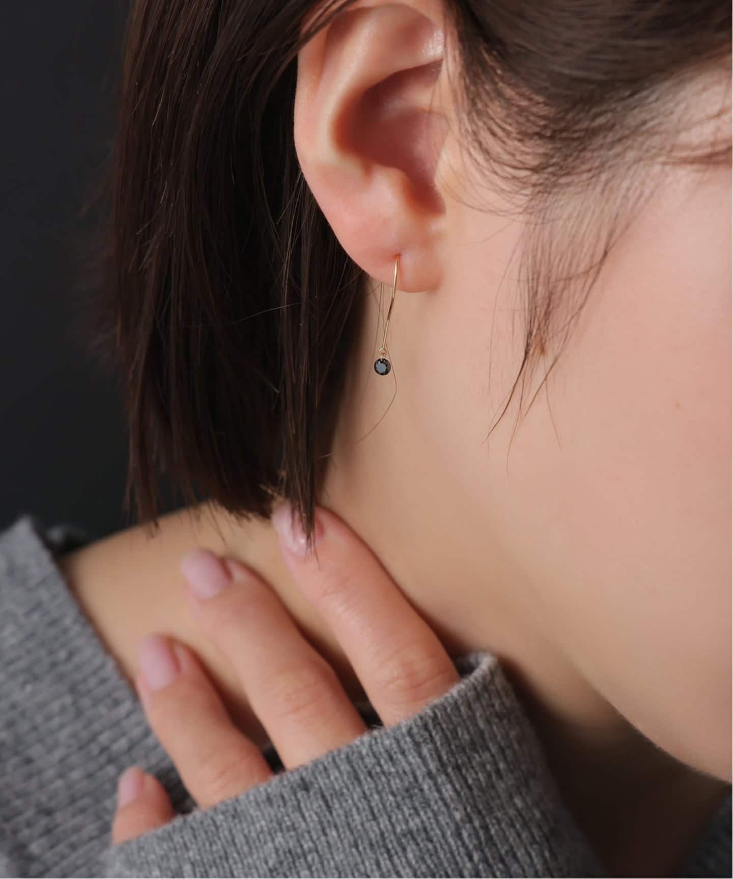 Lilas AUTHENTICリラ ブラックダイヤスクエアガタネックレス+ピアス Lilas AUTHENTICリラ ブラックダイヤスクエアガタネックレス+ピアス