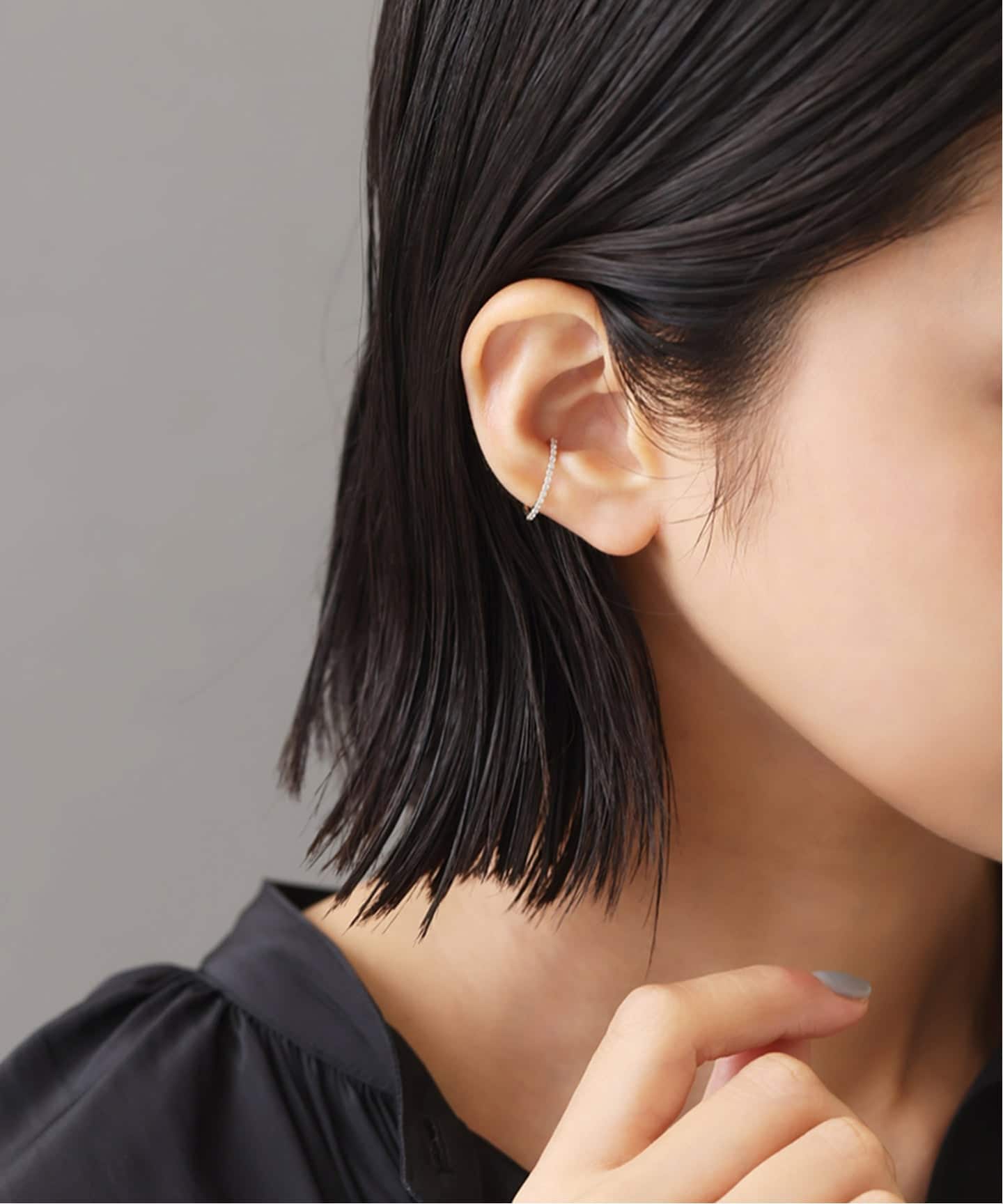 オーバルダイヤエタニティーイヤーカフ K10（片耳）（イヤーカフ