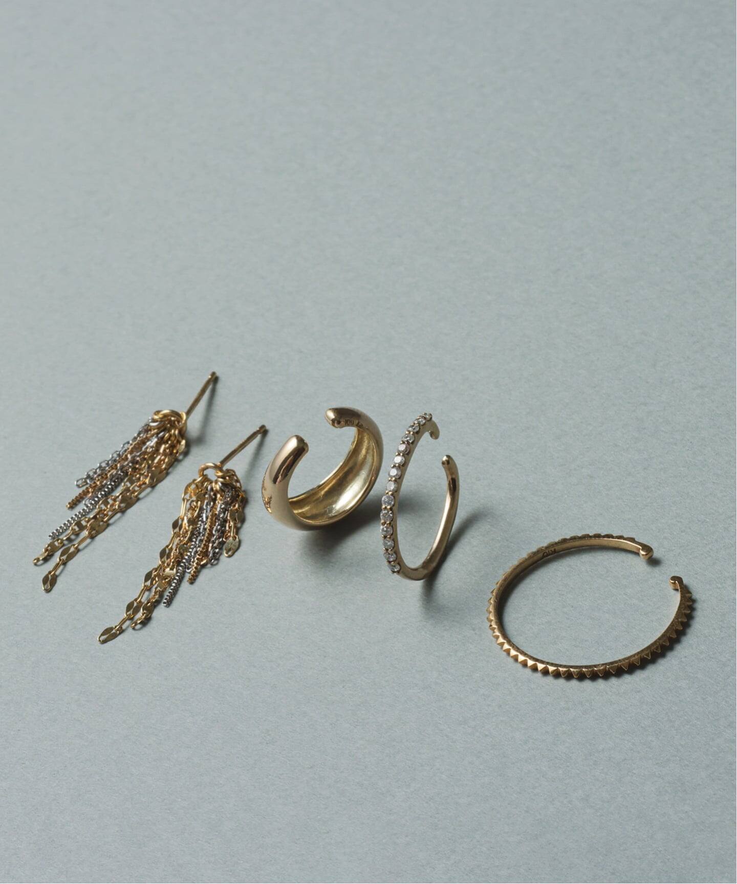 オーバルダイヤエタニティーイヤーカフ K10（片耳）（イヤーカフ