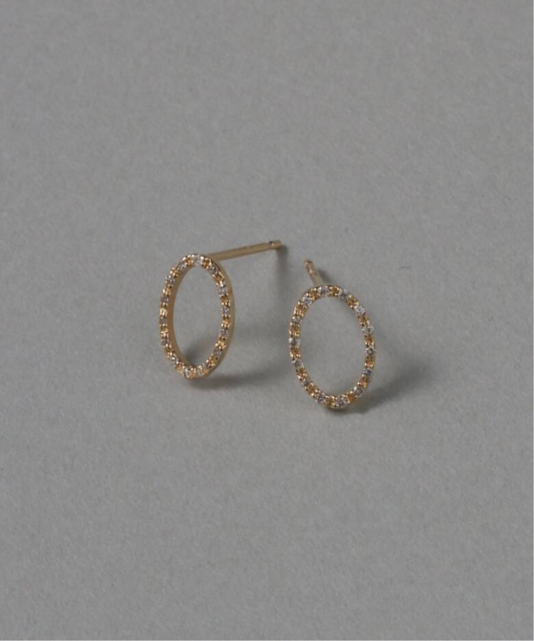 オーバルダイヤピアス K10（両耳）（ピアス（両耳用））｜Lilas（リラ 
