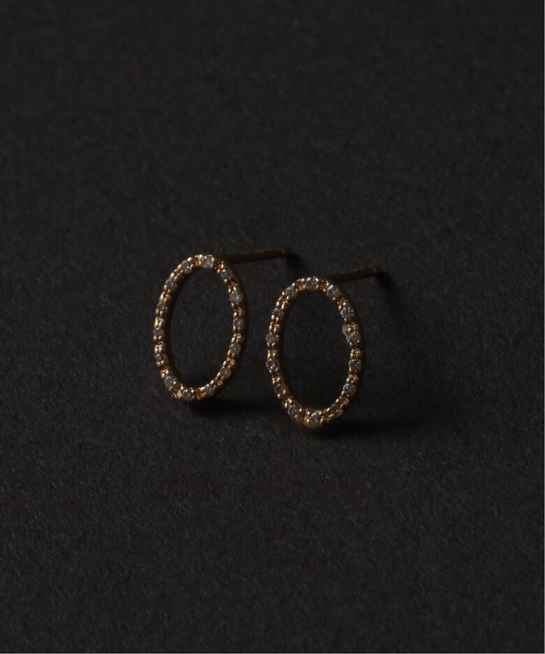 オーバルダイヤピアス K10（両耳）（ピアス（両耳用））｜Lilas（リラ 