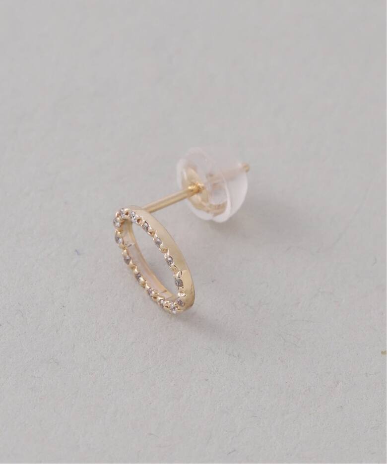 オーバルダイヤピアス K10（両耳）（ピアス（両耳用））｜Lilas（リラ 