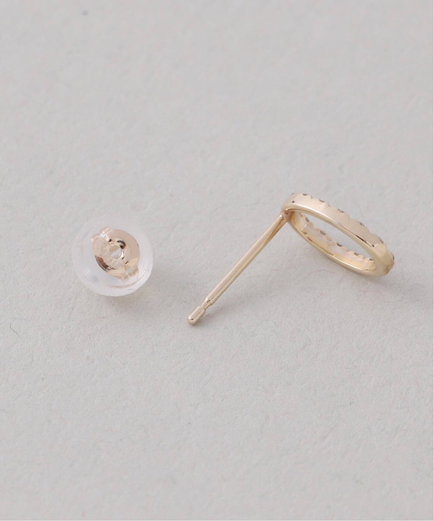 オーバルダイヤピアス K10（両耳）（ピアス（両耳用））｜Lilas（リラ