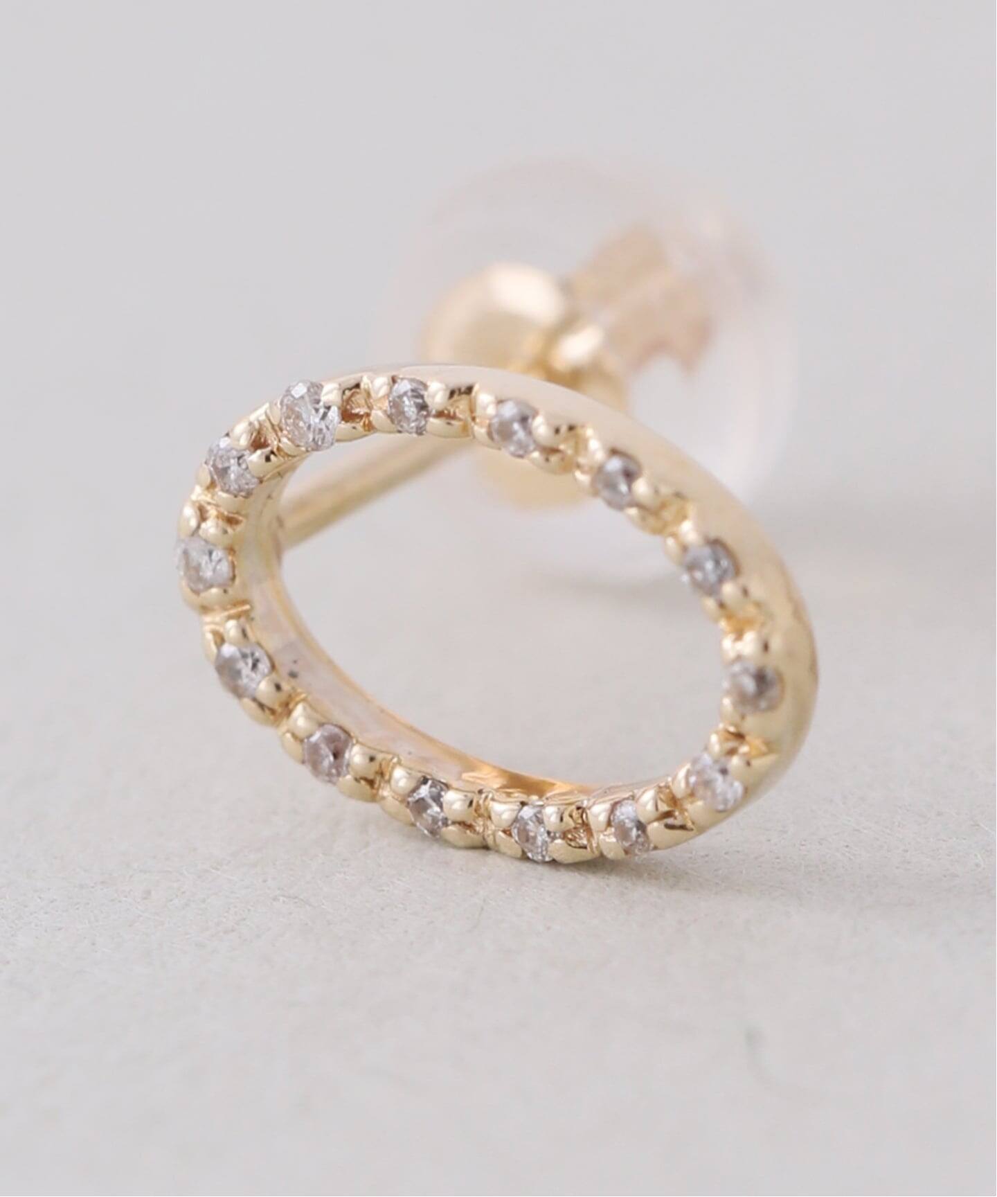 lilasオーバルダイヤピアス K10（両耳） オーバルダイヤピアス K10（両耳）（ピアス（両耳用））｜Lilas（リラ