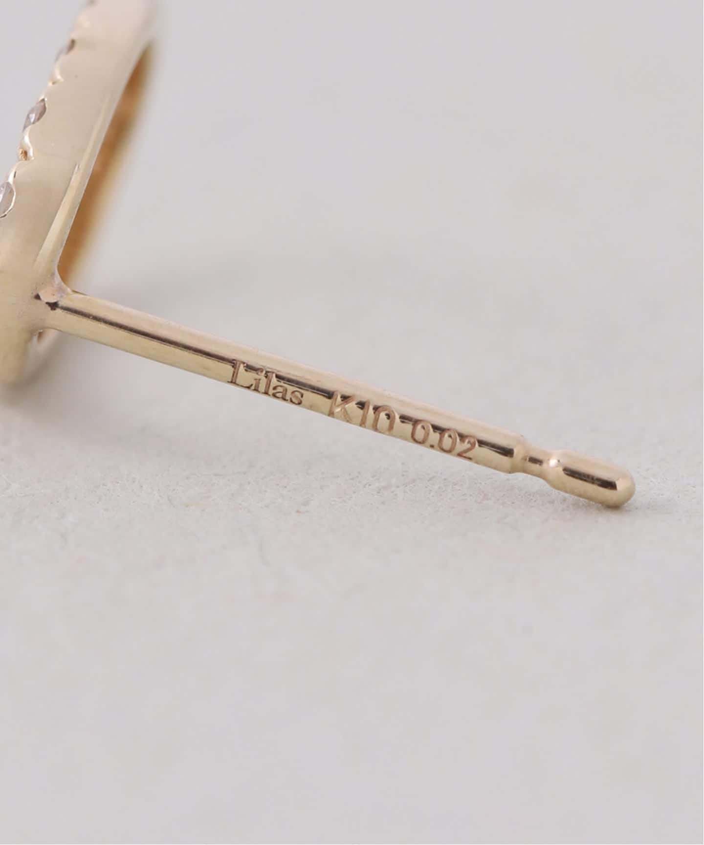 オーバルダイヤピアス K10（両耳）（ピアス（両耳用））｜Lilas（リラ