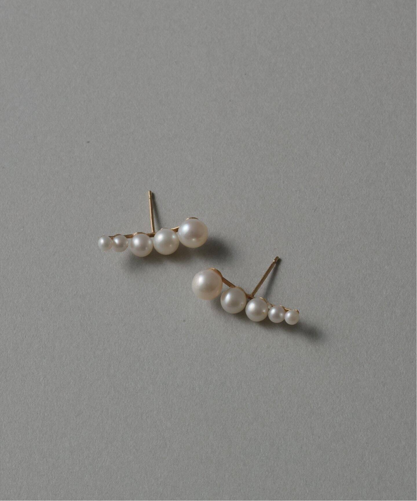 5ピースグラデーションパールピアス K10（両耳）（ピアス（両耳用 
