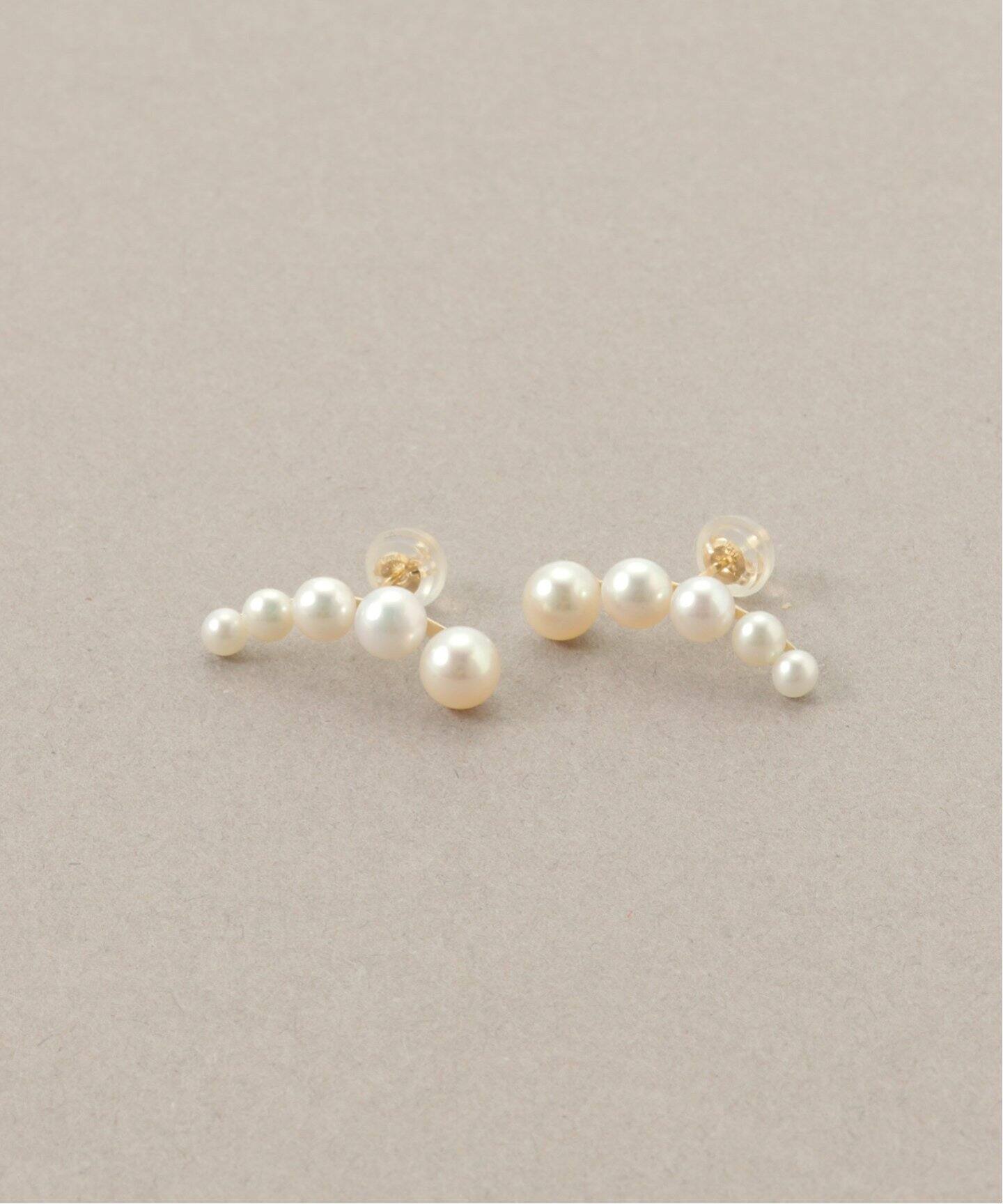 5ピースグラデーションパールピアス K10（両耳）（ピアス（両耳用 