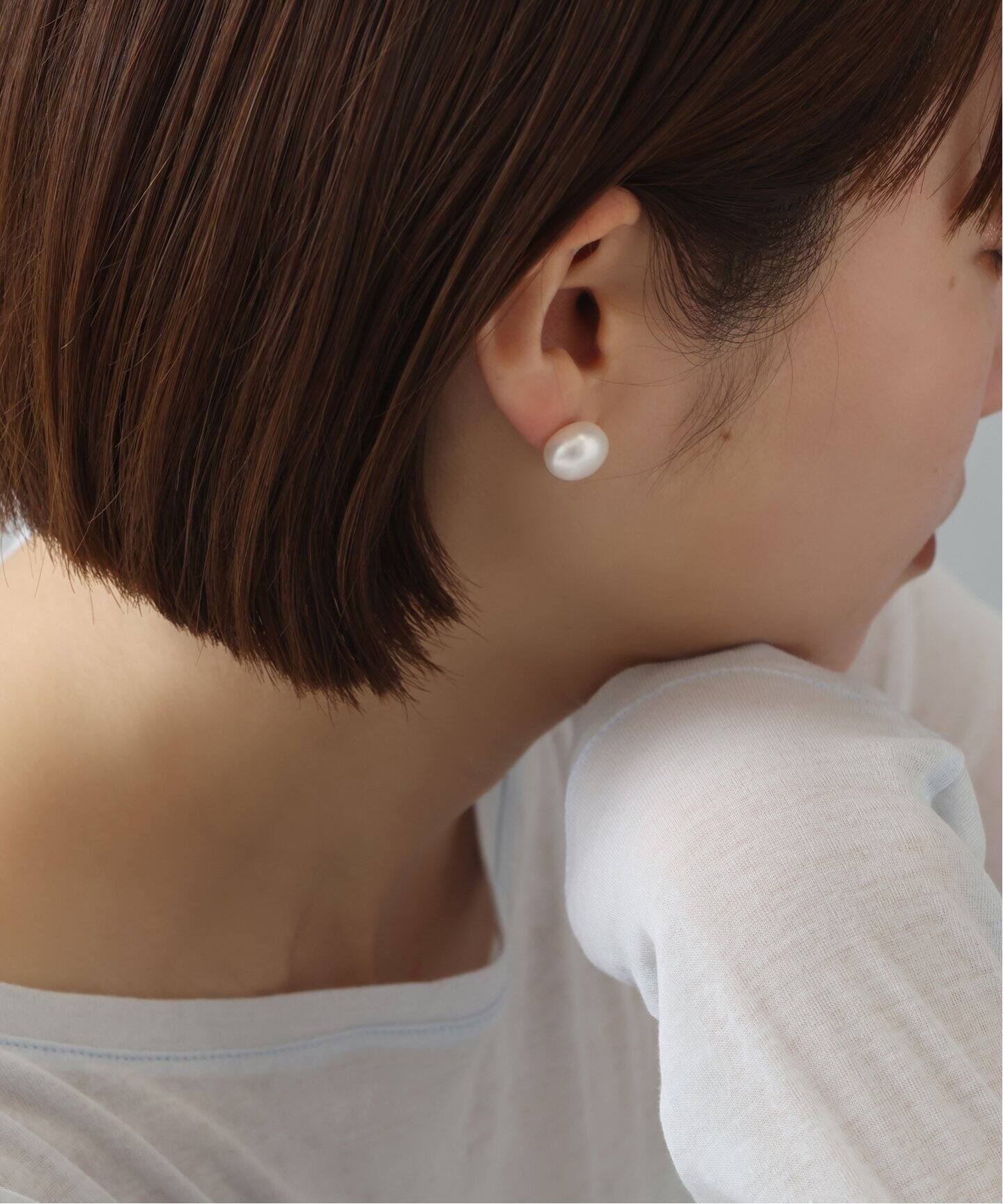 ボタンパールピアス K10（両耳）（ピアス（両耳用））｜Lilas（リラ 