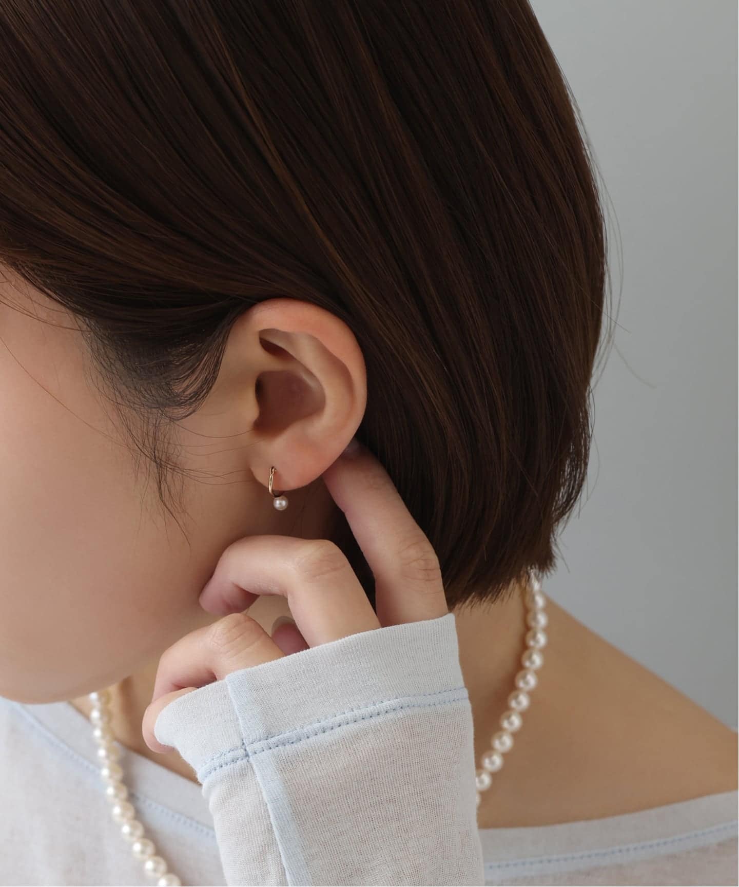 lilas K10 パール　フープ　ピアス　ゴールド　スピックアンドスパン　リラ Lilas ピアス 「WEB限定」パールフープピアスM K10（両耳