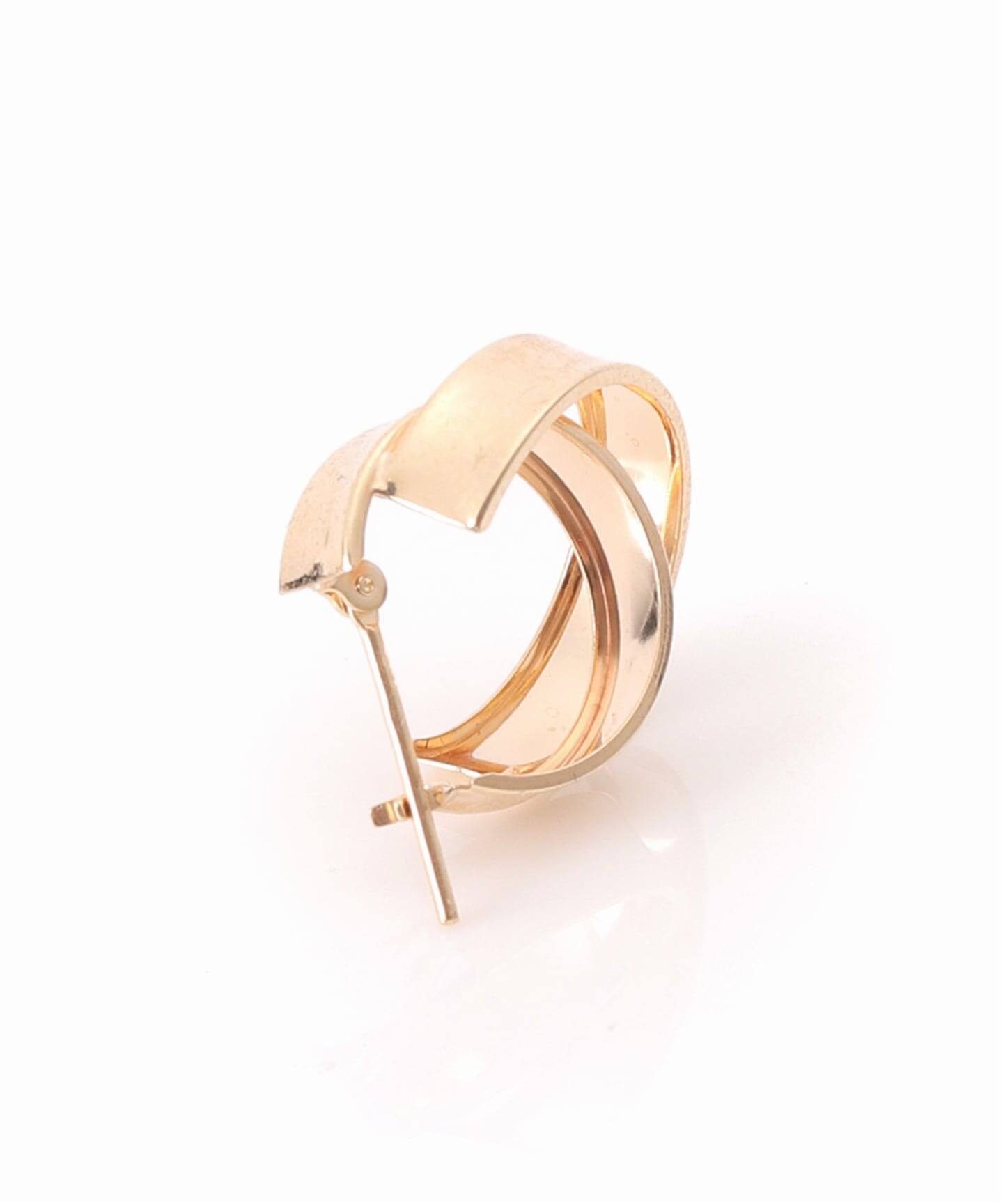 ワイドラインクロスフープピアス K10（両耳）（ピアス（両耳用