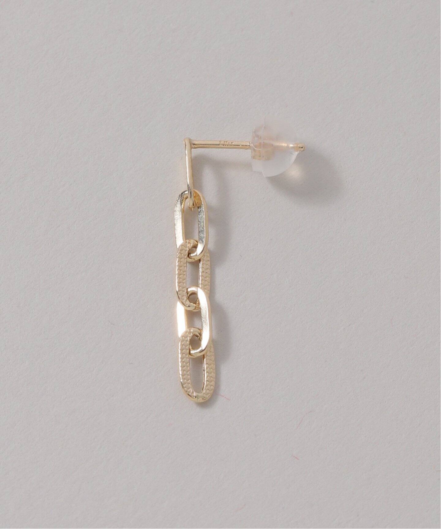 プレイドクリップチェーンピアス K10（両耳）（ピアス（両耳用  