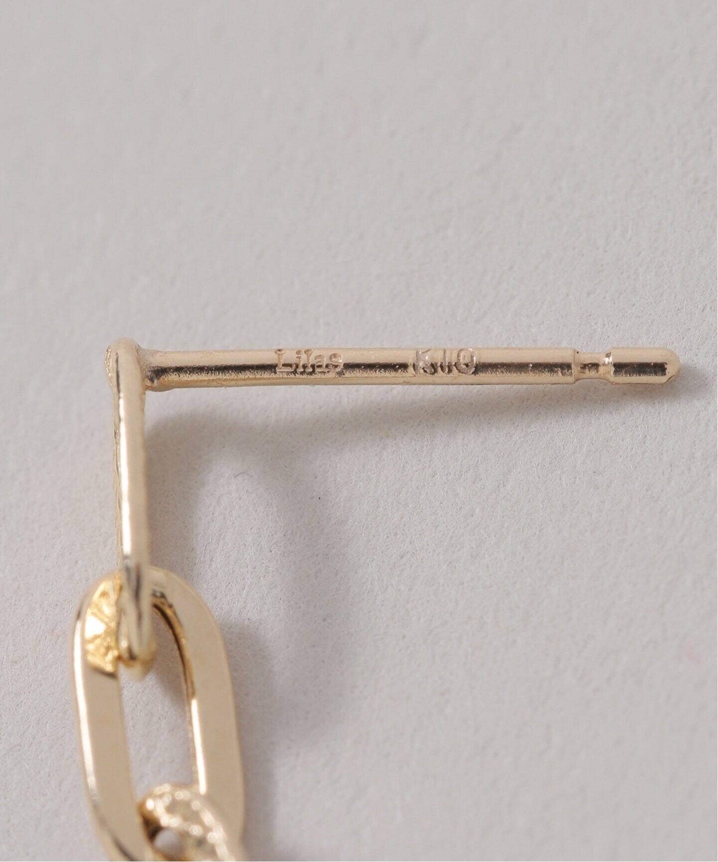 プレイドクリップチェーンピアス K10（両耳）（ピアス（両耳用  