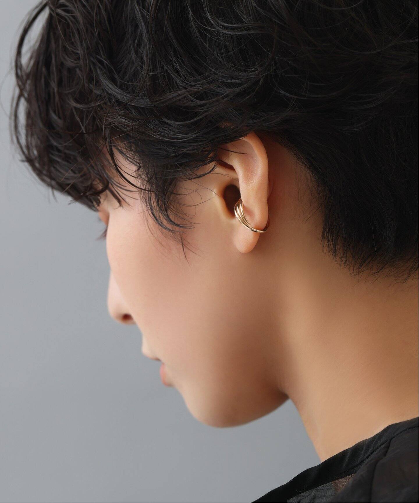 追加》3ラインネジリイヤーカフ K10（片耳）（イヤーカフ）｜Lilas 