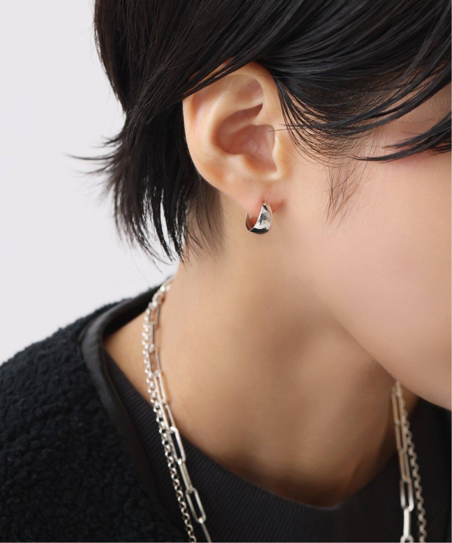 三日月フープピアスWG K10（両耳）（ピアス（両耳用））｜Lilas（リラ 
