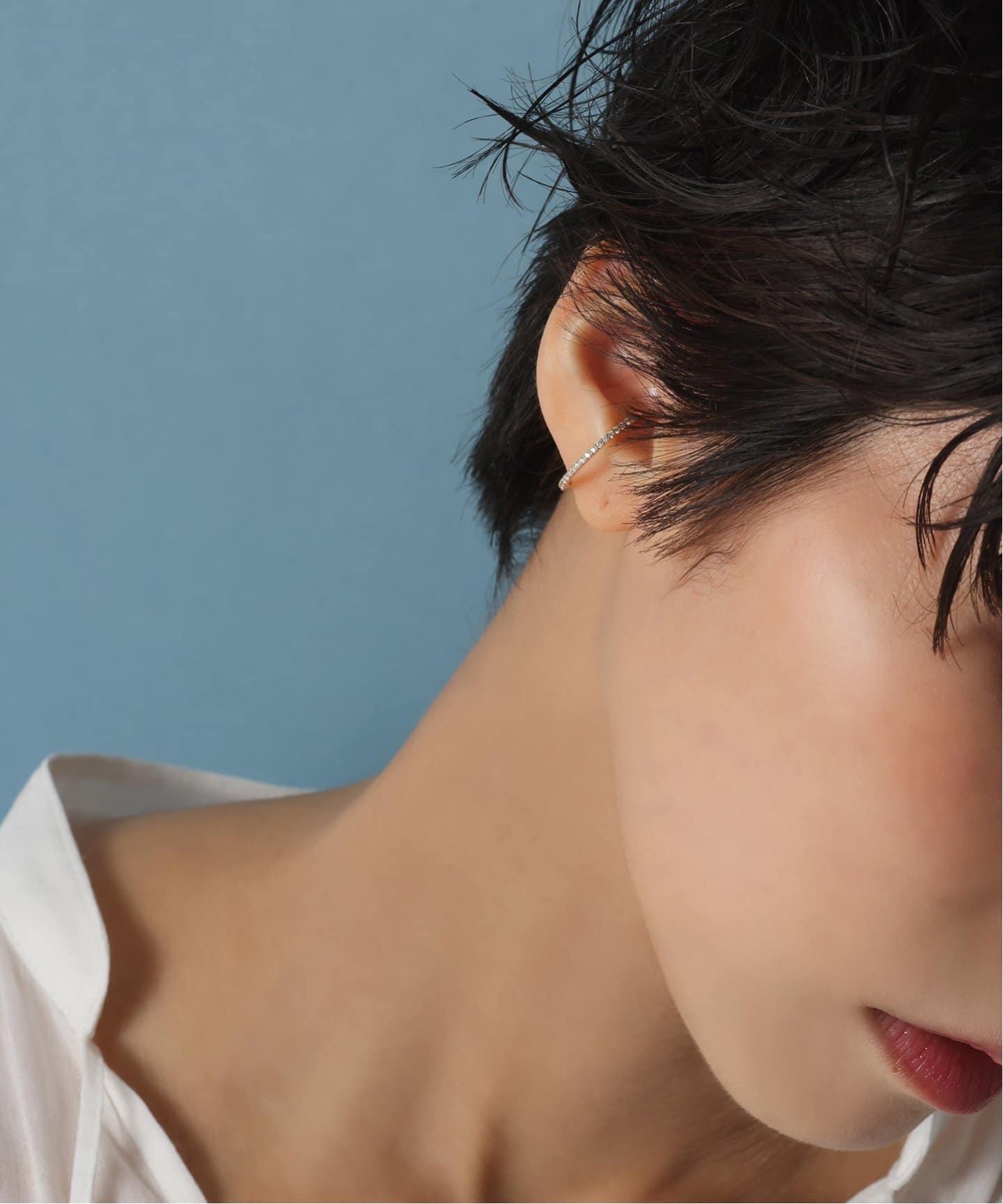 celine　Lilas k10  ダイヤモンドイヤーカフ ダイヤバーイヤーカフ K10（片耳）（イヤーカフ）｜Lilas（リラ
