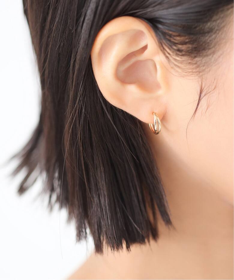 2ラインクロスバーピアス K10(両耳)（ピアス（両耳用））｜Lilas（リラ 