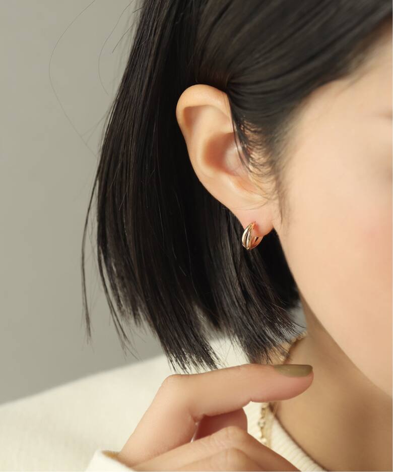 2ラインクロスバーピアス K10(両耳)（ピアス（両耳用））｜Lilas（リラ 