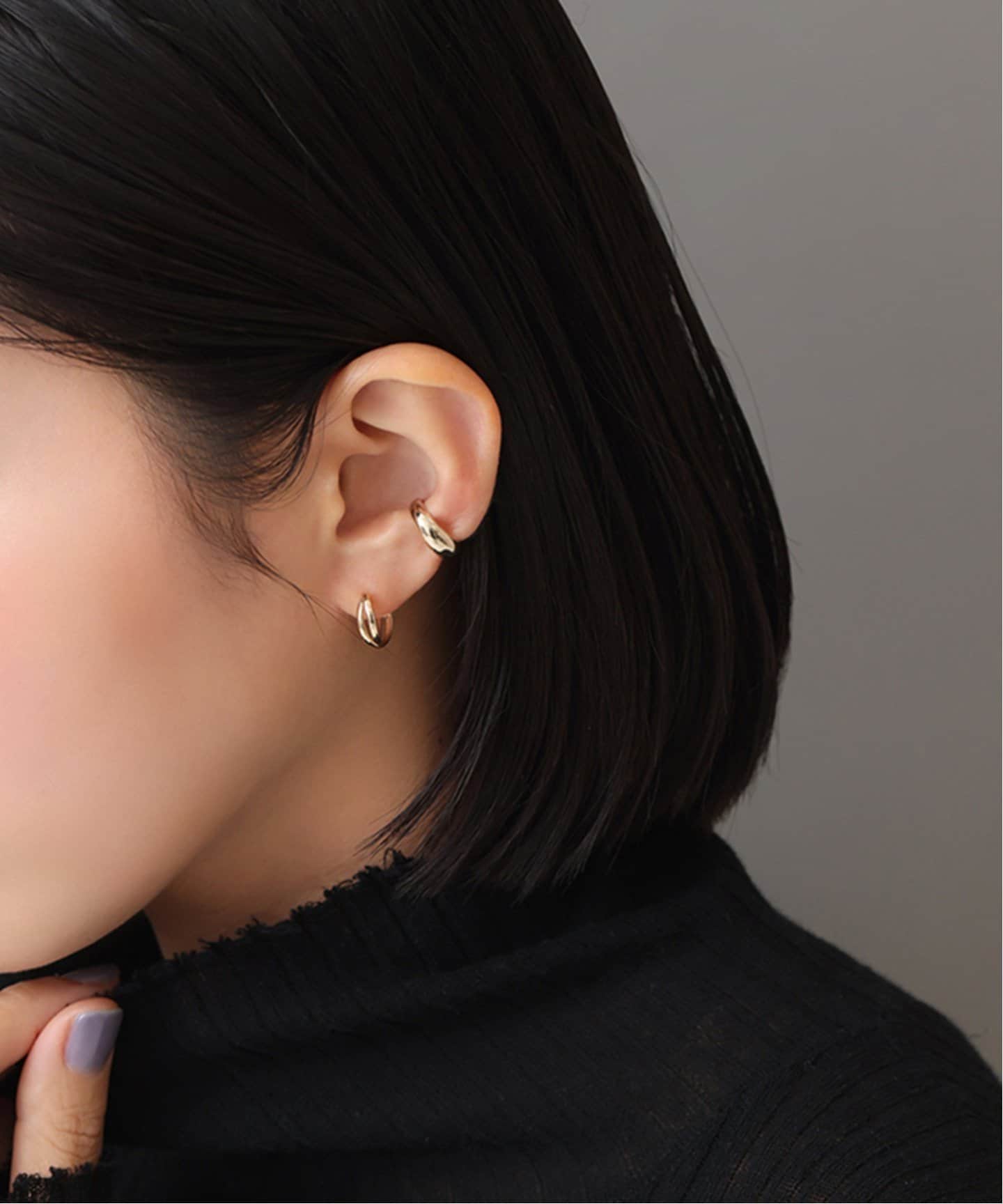 2ラインクロスバーピアス K10(両耳)（ピアス（両耳用））｜Lilas
