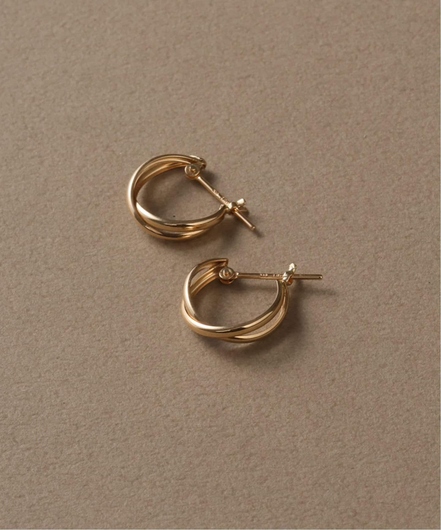 美品 2ラインナカオレピアス K10 Lilas スピックアンドスパン Lilas 2ラインナカオレピアス K10 spick&span バー