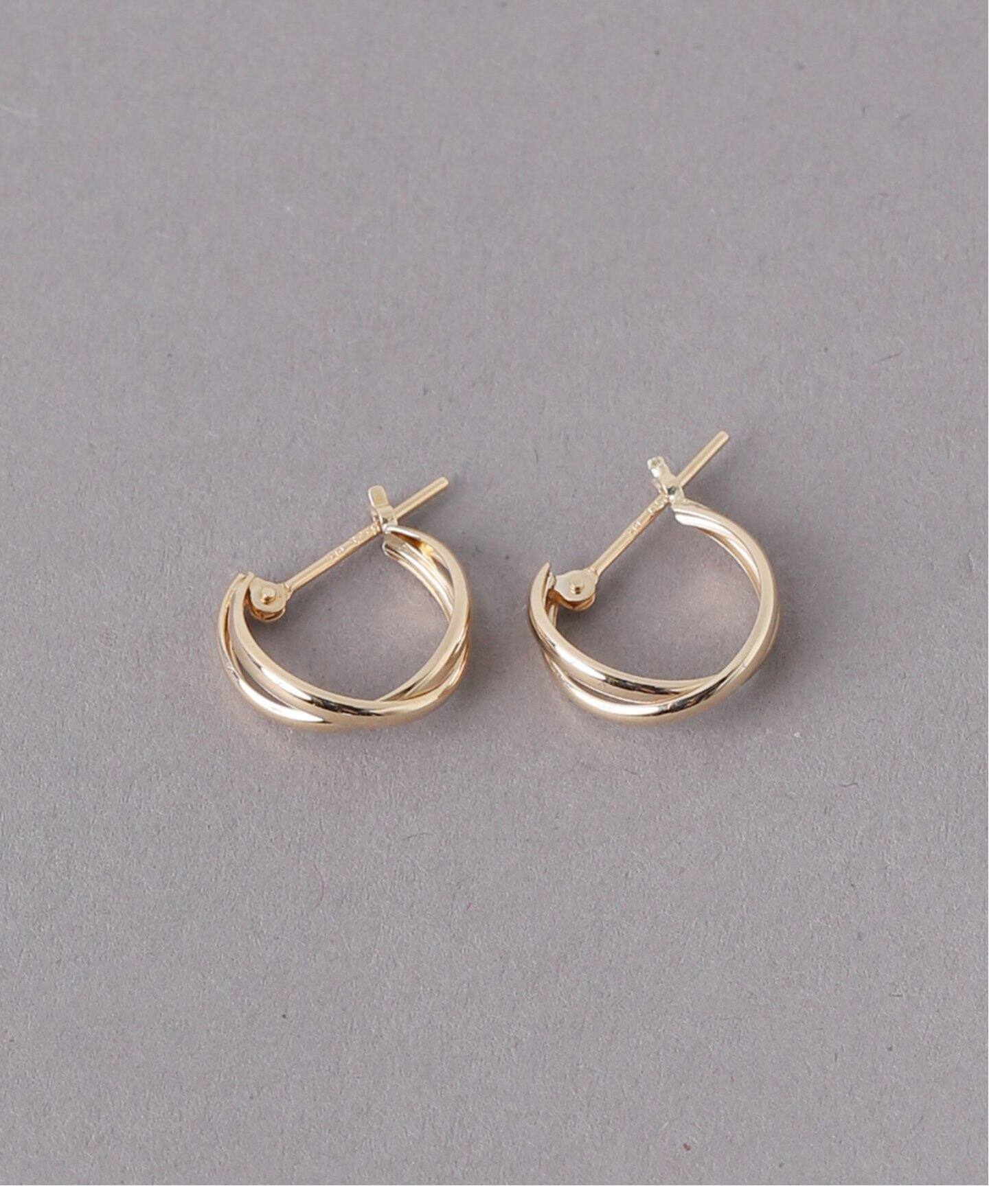 2ラインクロスバーピアス K10(両耳)（ピアス（両耳用））｜Lilas
