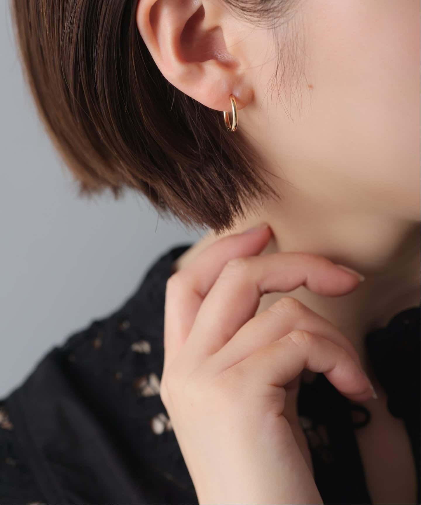 ハーフオープンフープピアスS K18(両耳)（ピアス（両耳用））｜Lilas