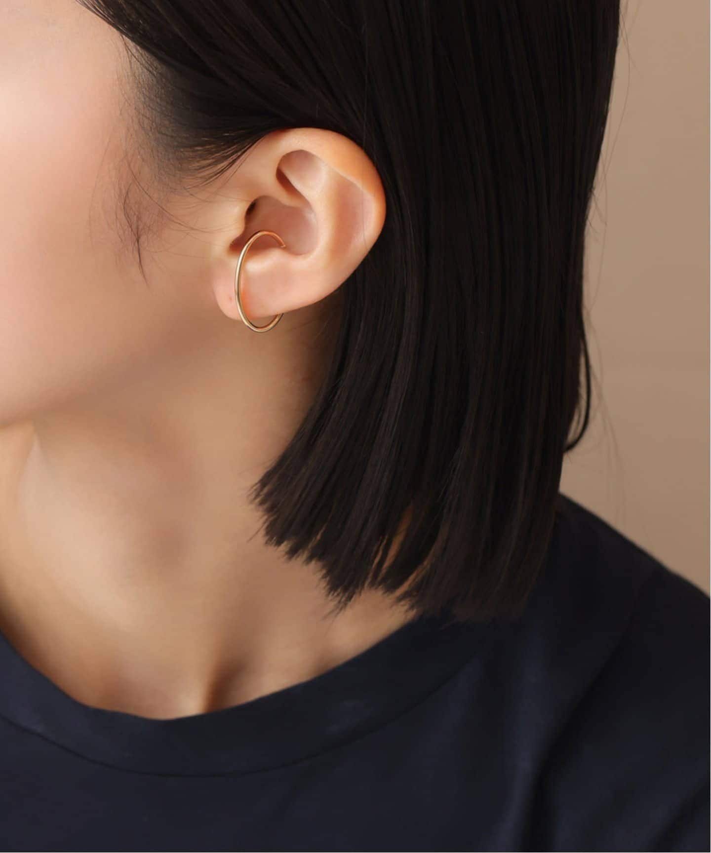 3cmサークルパイプイヤーカフ K10（片耳）（イヤーカフ）｜Lilas