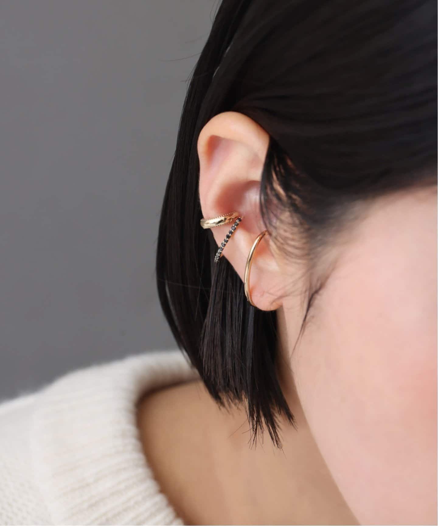 Lilas リラ　サークルパイプ イヤーカフ K10 3cm ゴールド 3cmサークルパイプイヤーカフ K10（片耳）（イヤーカフ）｜Lilas