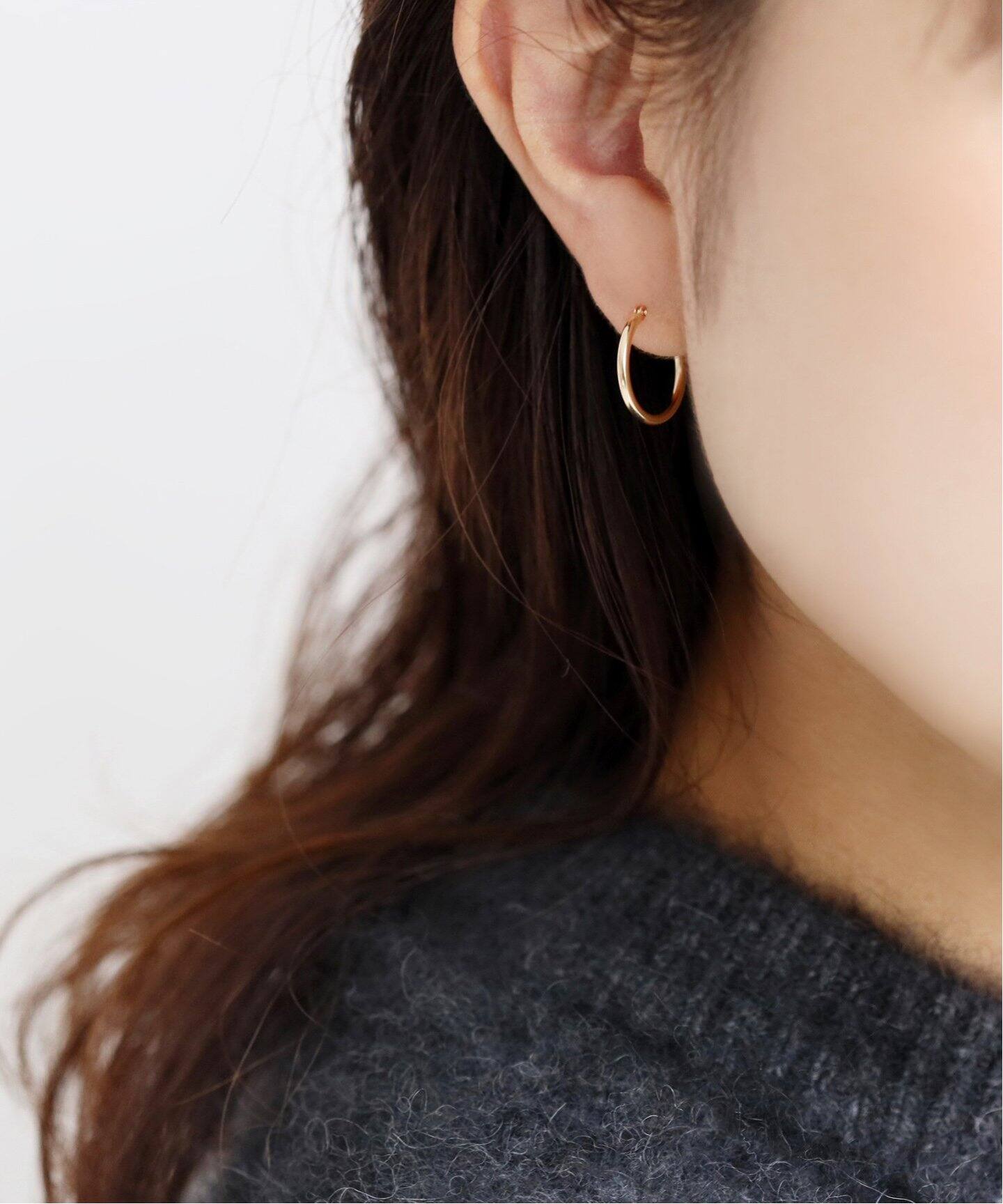 1.5パイプ1.5cmルーフピアス K10（両耳）（ピアス（両耳用
