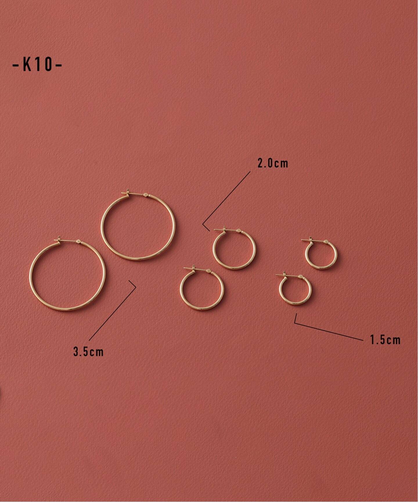 Lilas 1.5パイプ2cmルーフピアス K10（両耳） 1.5パイプ2cmルーフピアス K10（両耳）（ピアス（両耳用