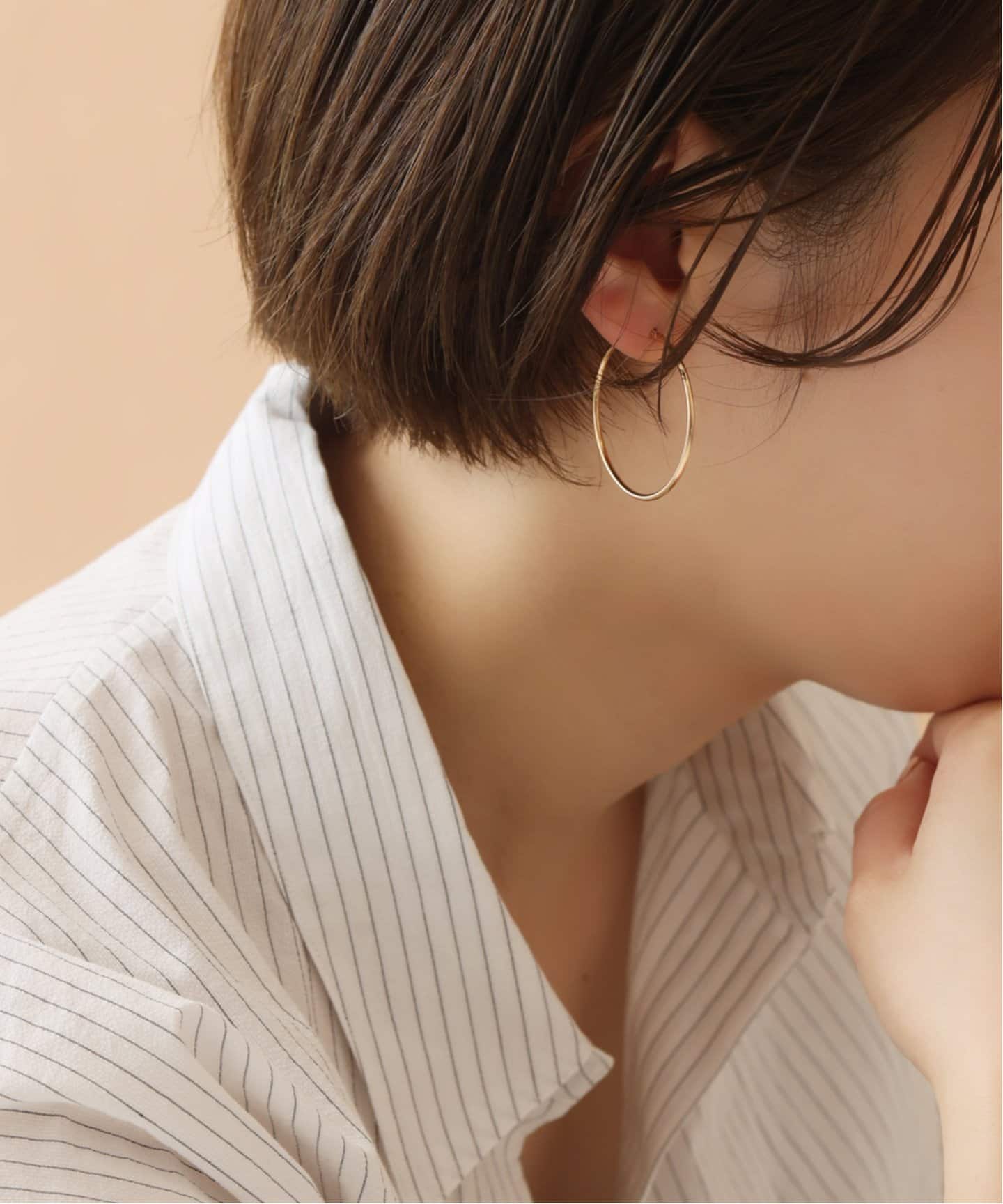 1.5パイプ3.5cmフープピアス K10両耳Lilas 1.5パイプ3.5cmルーフピアス K10（両耳）（ピアス（両耳用