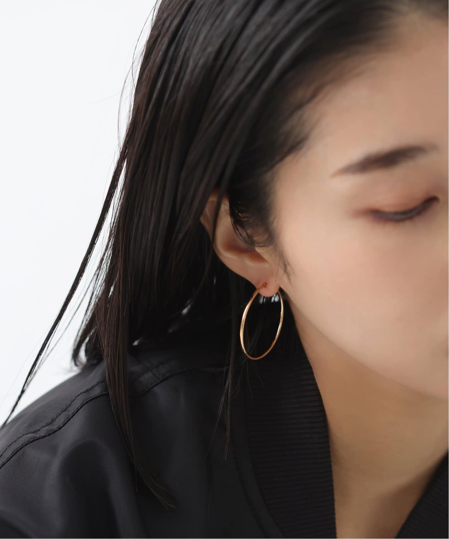 1.5パイプ3.5cmフープピアス K10両耳Lilas 1.5パイプ3.5cmルーフピアス K10（両耳）（ピアス（両耳用