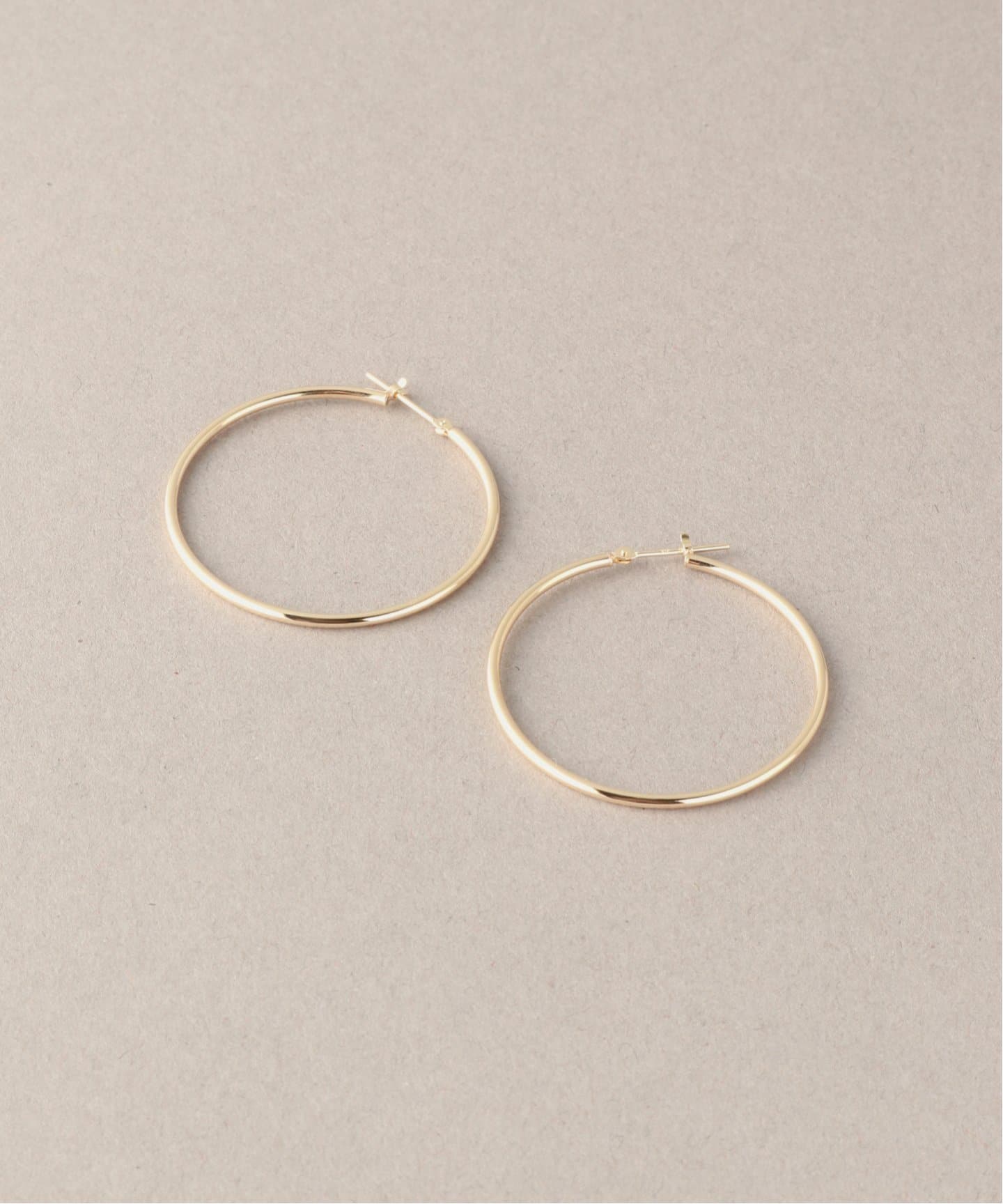 1.5パイプ3.5cmフープピアス K10両耳Lilas 1.5パイプ3.5cmルーフピアス K10（両耳）（ピアス（両耳用
