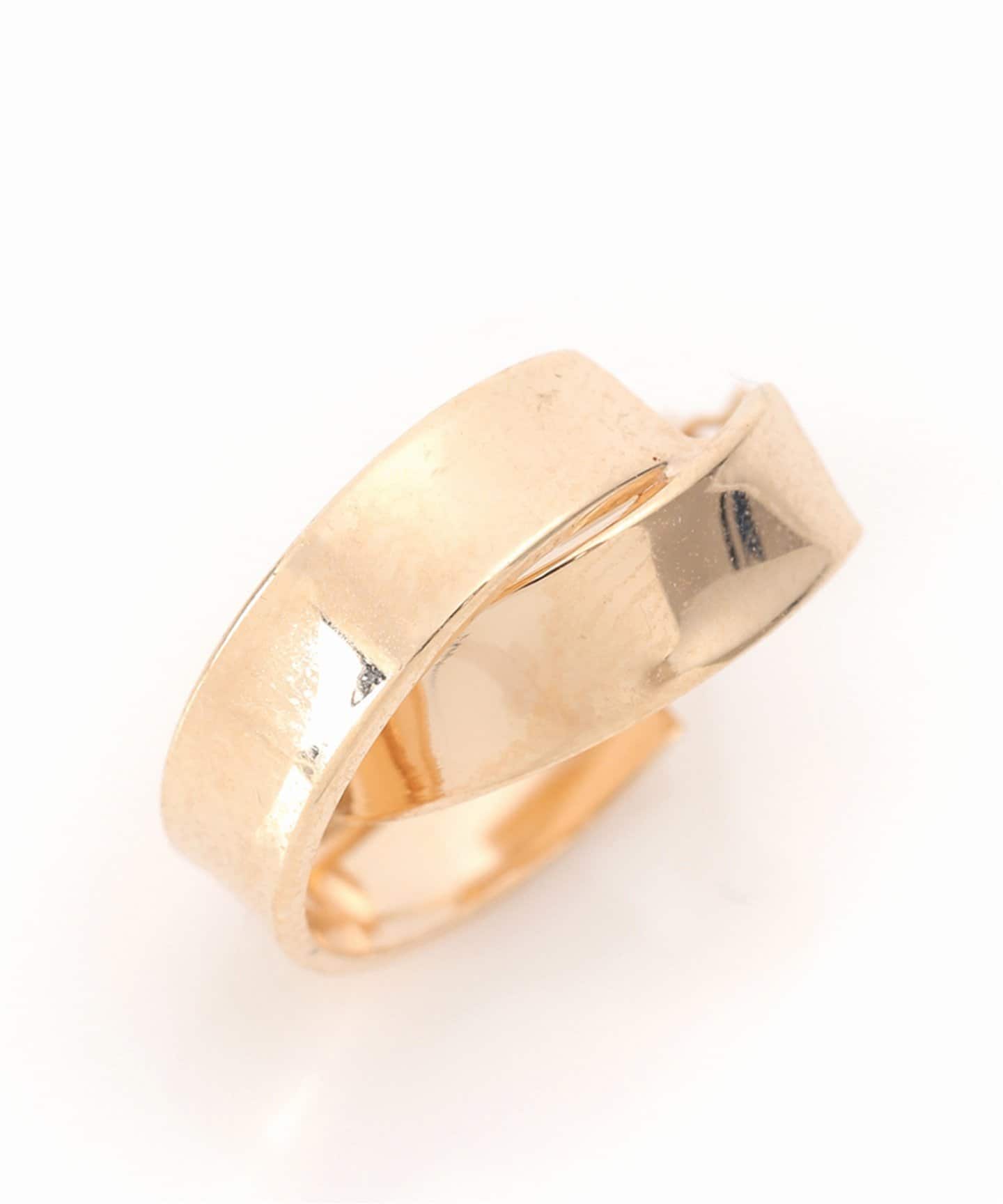 Lilas　ワイドラインクロスフープピアス　 K10 ワイドラインクロスフープピアス K10（両耳）（ピアス（両耳用