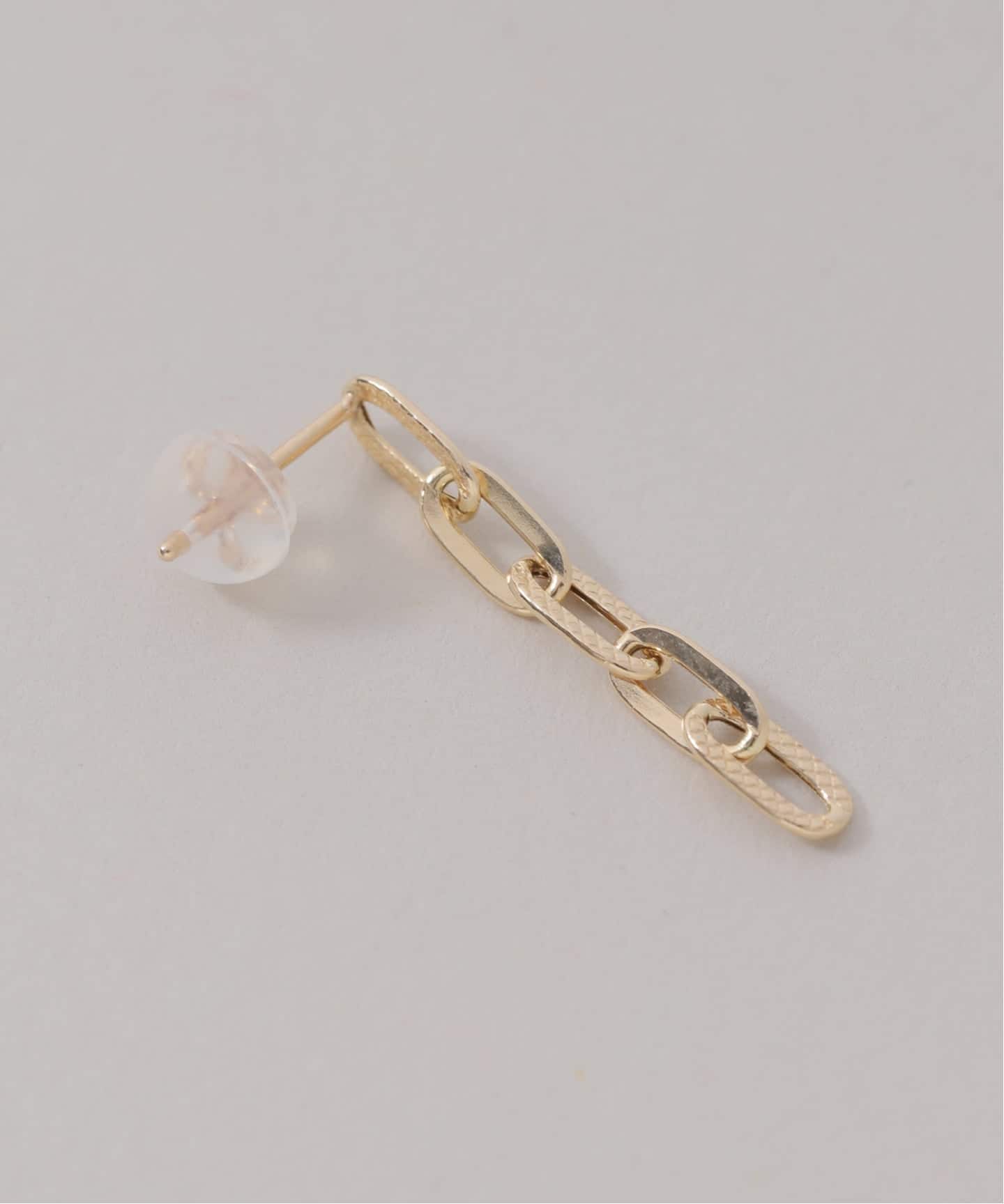 れお　e.m. チェーン付きクリスタルピアス両耳 プレイドクリップチェーンピアス K10（両耳）（ピアス（両耳用