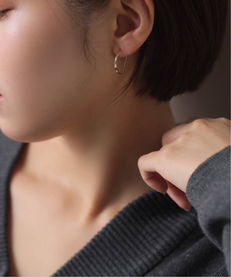 グラデーションボードフープピアス K10（両耳）（ピアス（両耳用 