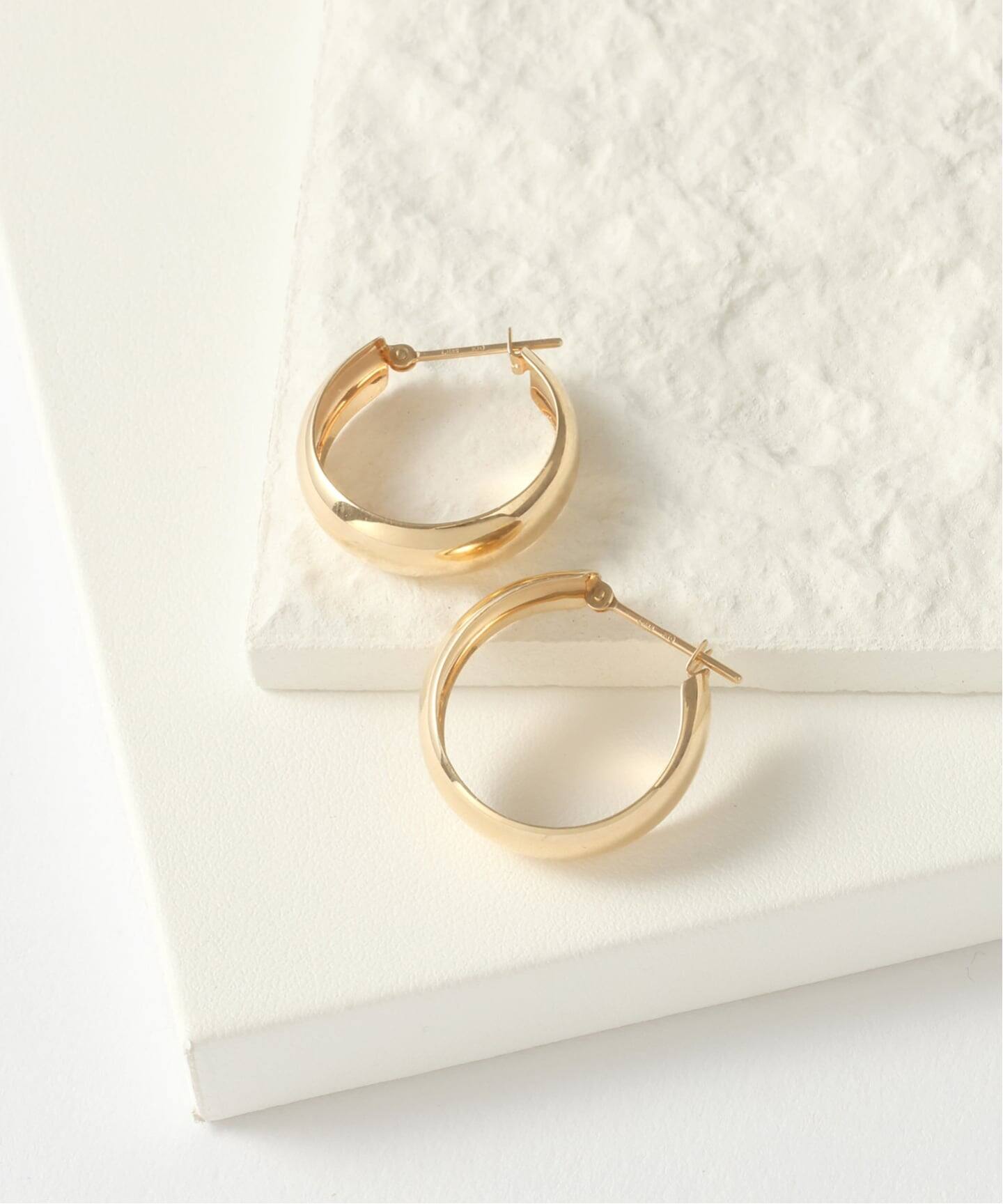 ワイドライン2cmフープピアス K10（両耳）（ピアス（両耳用