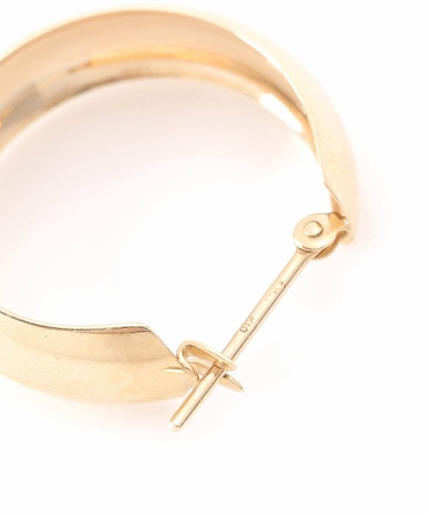 ワイドライン2cmフープピアス K10（両耳）（ピアス（両耳用