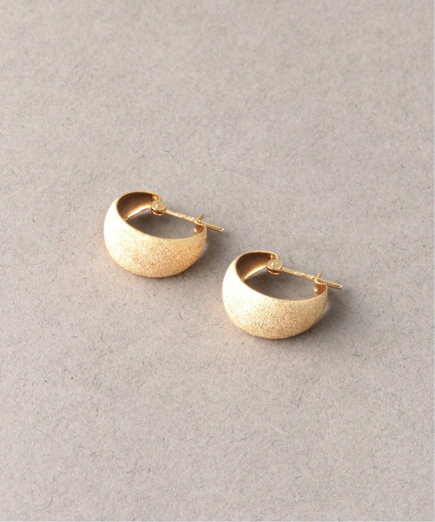 三日月ダイヤポイントフープピアス K10（両耳）（ピアス（両耳用