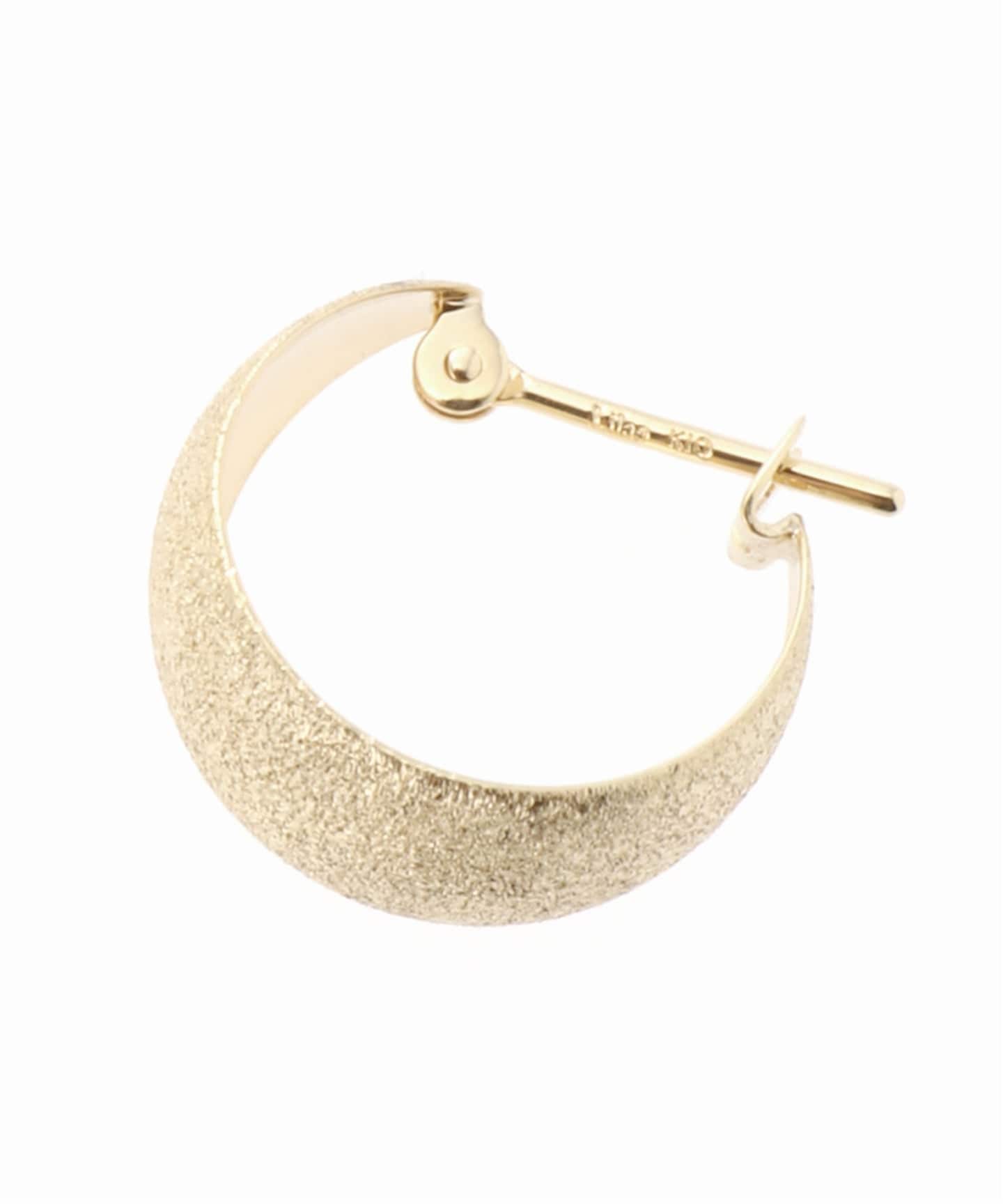 三日月ダイヤポイントフープピアス K10（両耳）（ピアス（両耳用