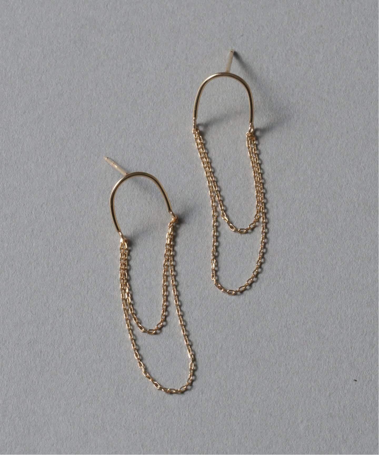 ダブルチェーンスイングピアス K10（両耳）（ピアス（両耳用