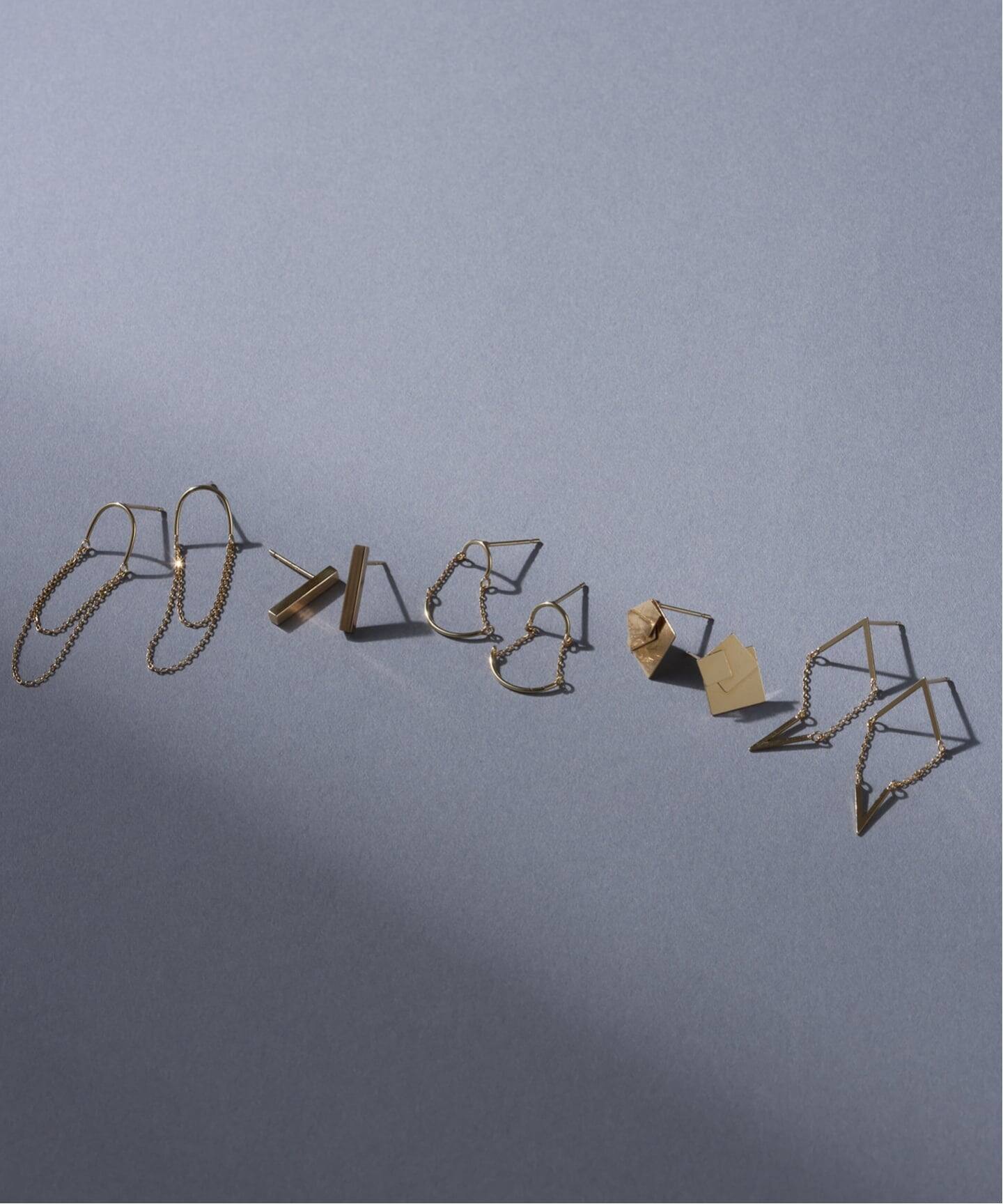 ダブルチェーンスイングピアス K10（両耳）（ピアス（両耳用